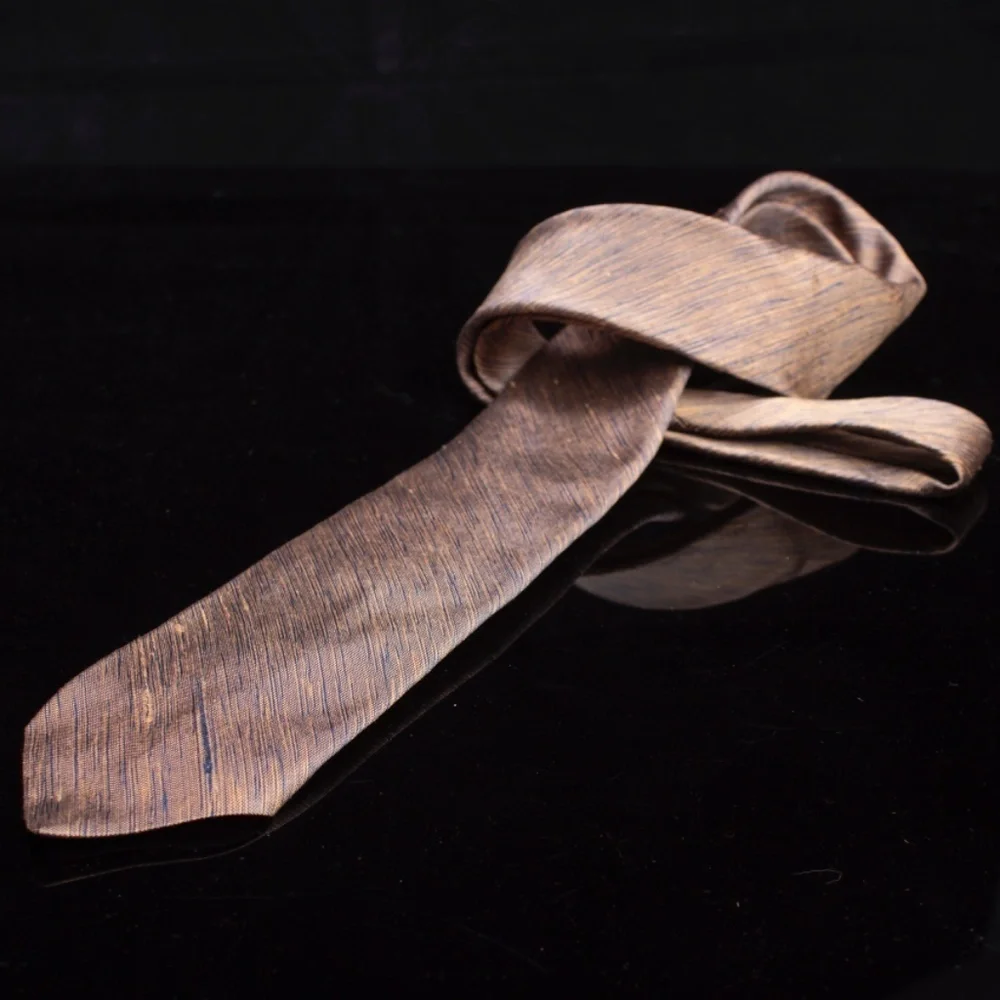 YSL Silk Tie | Iridescent Gold Textured Silk Necktie | Yves St. Laurent
